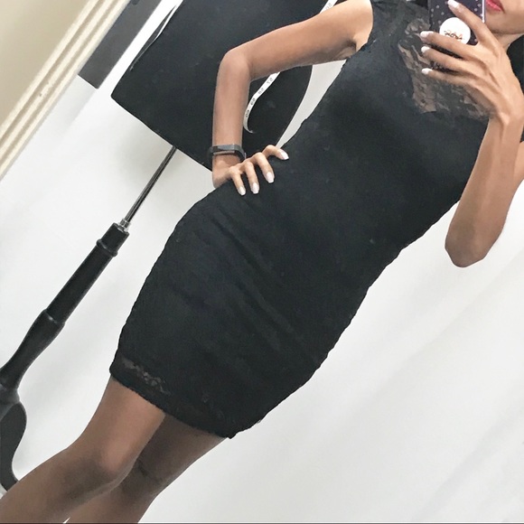 Black Lace Sleeveless Mini Dress - Picture 2 of 2